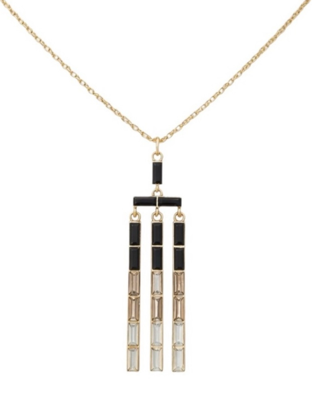 Waterfall Black Stone Necklace (NWT)